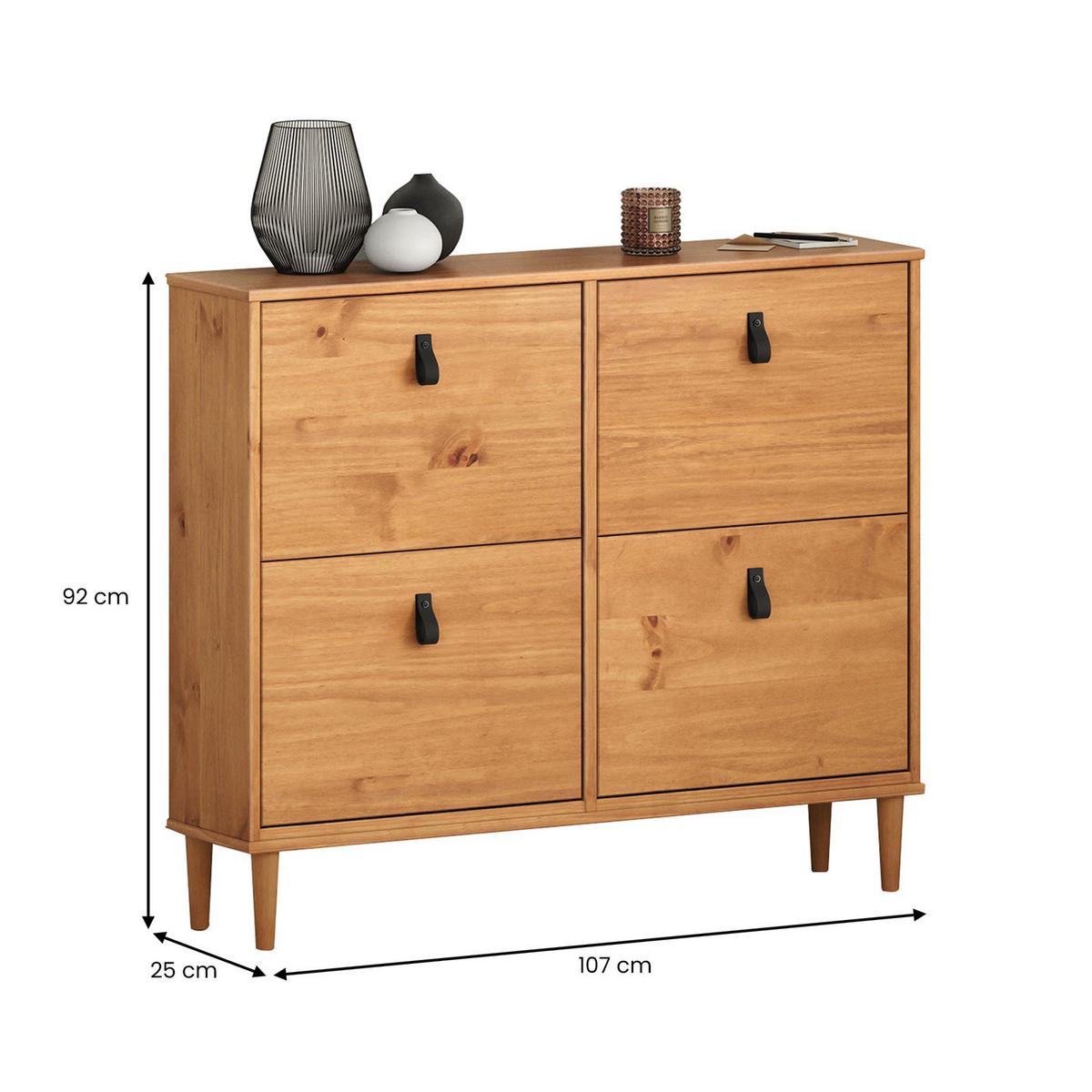 SCHUHKIPPER MIKKA Eiche - Eichefarben, Holz (107/92/25cm) - IDIMEX