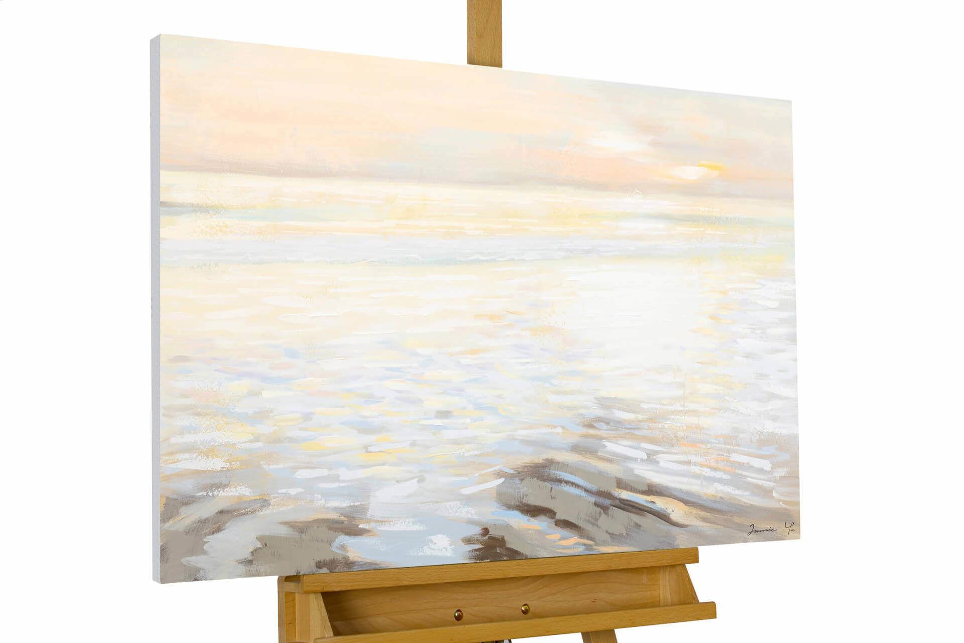 ACRYLBILD HANDGEMALT 100/75 cm - Beige, Holz/Textil (100/75cm) - KUNSTLOFT