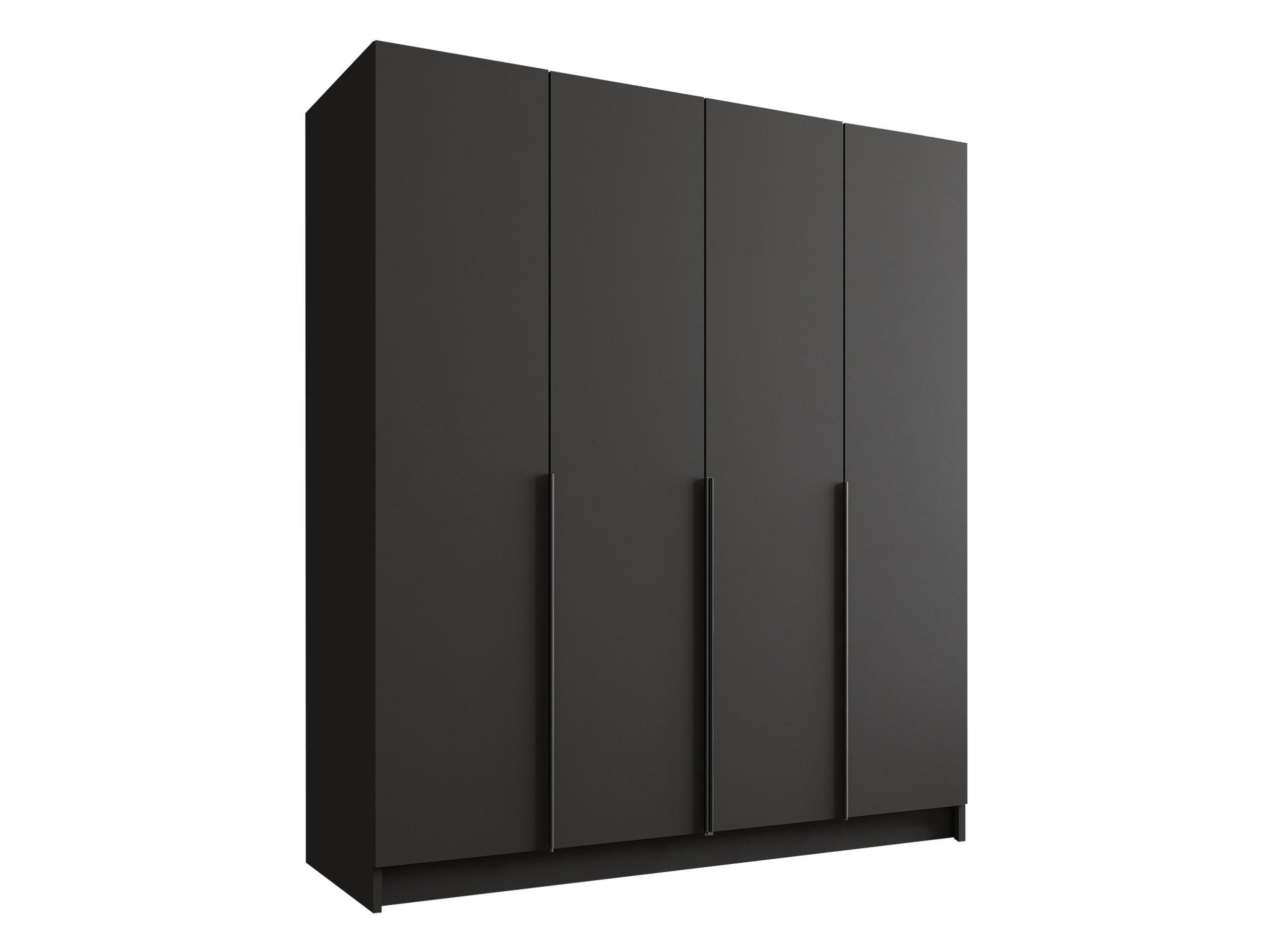 KLEIDERSCHRANK Santi I - Schwarz, Holzwerkstoff/Metall (200/215/58cm) - MIRJAN24