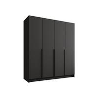 KLEIDERSCHRANK Santi I - Schwarz, Holzwerkstoff/Metall (200/215/58cm) - MIRJAN24