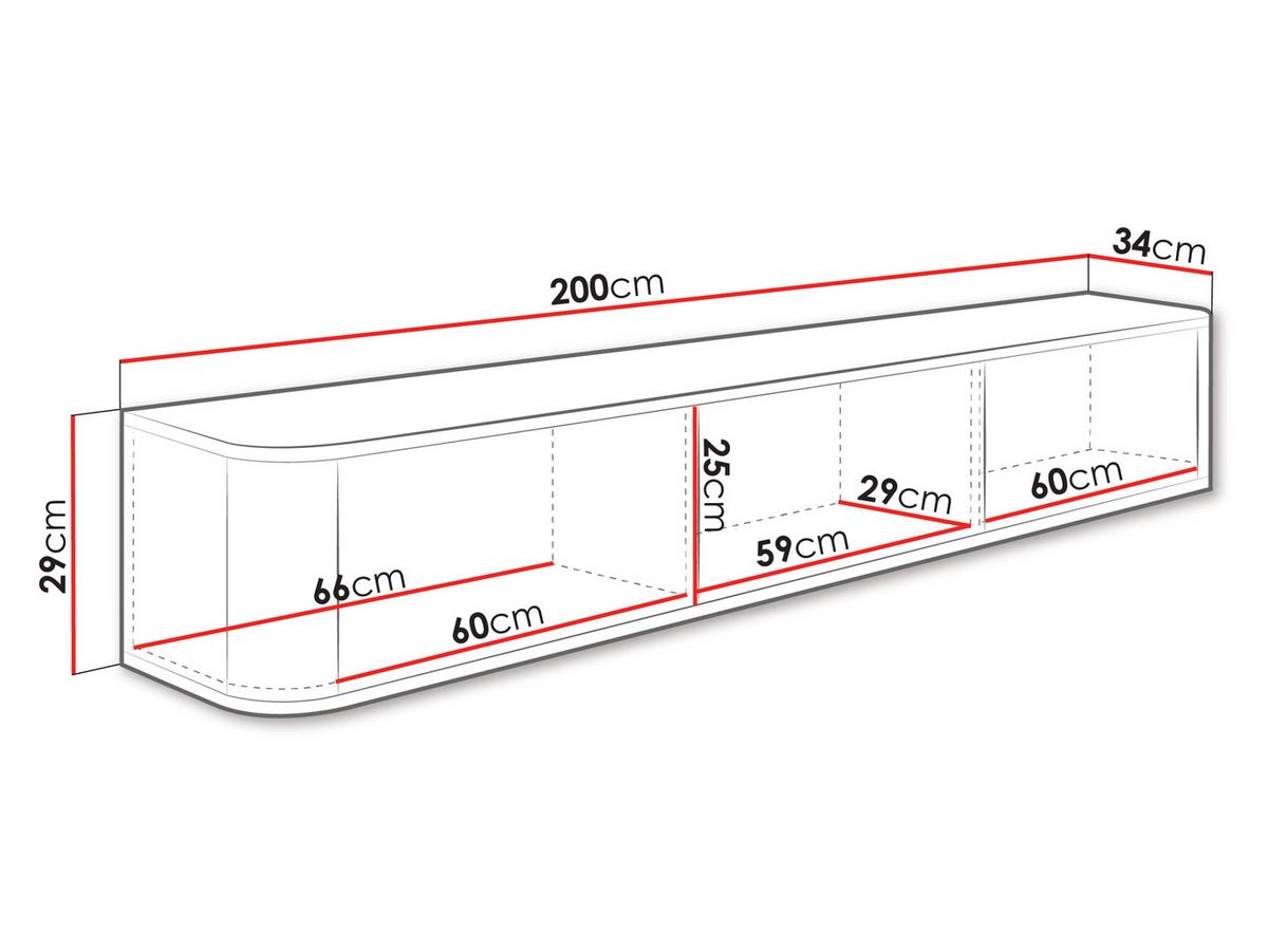 TV-LOWBOARD Hange - Eichefarben, Holzwerkstoff (200/29/34cm) - MIRJAN24