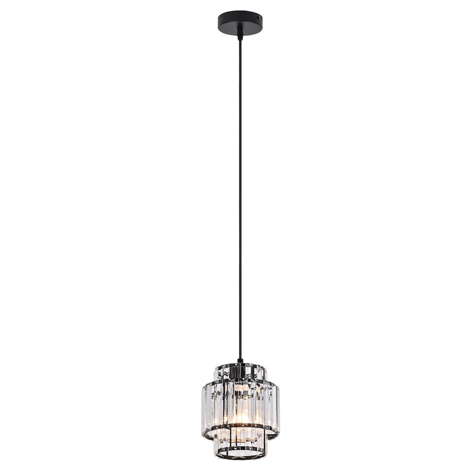 PENDELLEUCHTE Marenor 16/16/143 cm - Schwarz, Glas/Metall (16/16/143cm) - ZMH