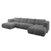 WOHNLANDSCHAFT CLOUD-U 405x185x90 Dunkelgrau Cord - Dunkelgrau, Holzwerkstoff/Kunststoff (405/90/185cm) - ALTDECOR