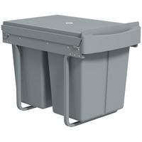 EINBAUMÜLLEIMER Kunststoff Metall Grau - Grau, Kunststoff (33.5/41/52cm) - HOMCOM