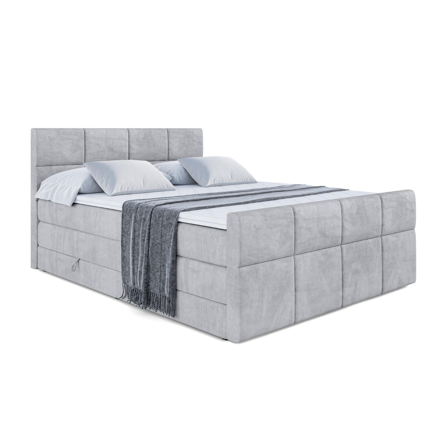 BOXSPRINGBETT ARDENI-Z KING - 140x200 - H3/H4 - Hellgrau - Hellgrau, Holzwerkstoff (140/200cm) - ALTDECOR