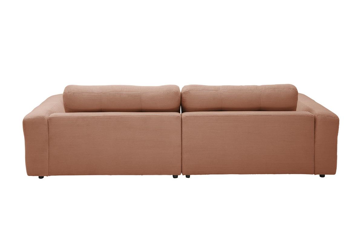ECKSOFA XL MIKA Braun Cord - Schwarz/Braun, Kunststoff/Textil (296/167cm) - KAWOLA