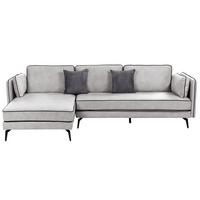 3-SITZER-ECKSOFA Samtstoff Hellgrau Altan - Hellgrau, Textil (268/157cm) - Beliani