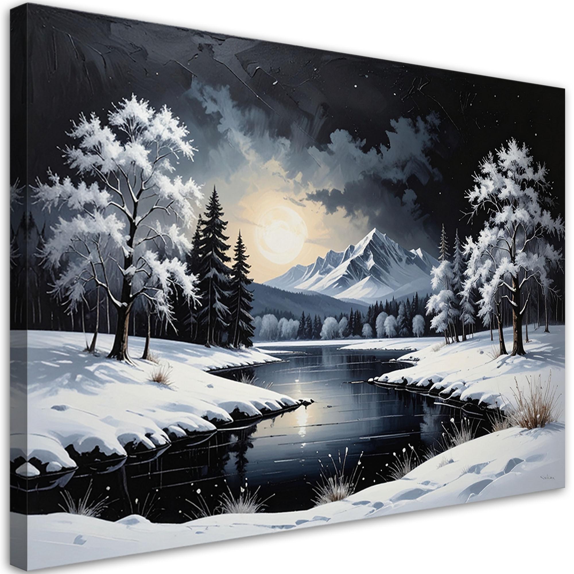 LEINWANDBILD Weihnachten 60x40cm - Schwarz, Textil (60/40cm) - Feeby