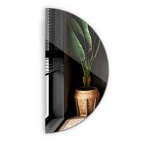 SPIEGEL 40x80 cm Halbrunder - Blaugrau, Glas (40/80/0.4cm) - TULUP