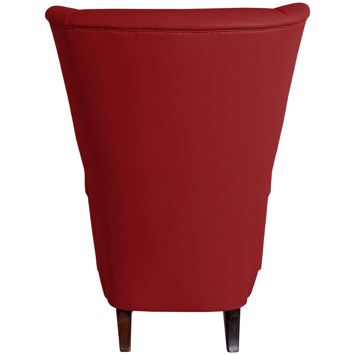 HOCHLEHNSESSEL Kailey Bezug Kunstleder Buche nussbaum dunkel / chilli - Rot, Kunststoff (96/122/89cm) - 58aufmkessel