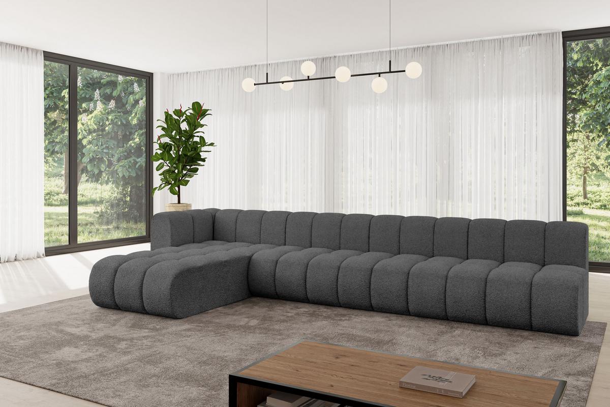 ECKSOFA modulares Sofa Darnel-L3 - 387x177x70 cm Grau - Grau, Holzwerkstoff/Textil (387/177cm) - ALTDECOR