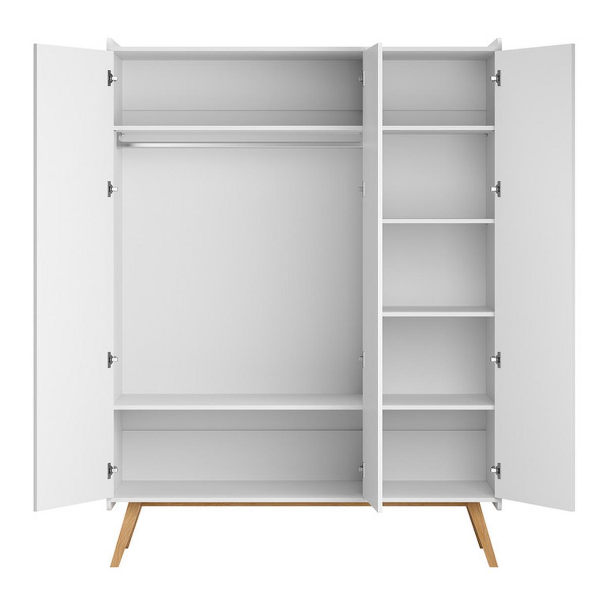 SCHRANK 3 Türen Vintage Weiß - Weiß, Holzwerkstoff (148.9/200/5cm) - Petits-meubles
