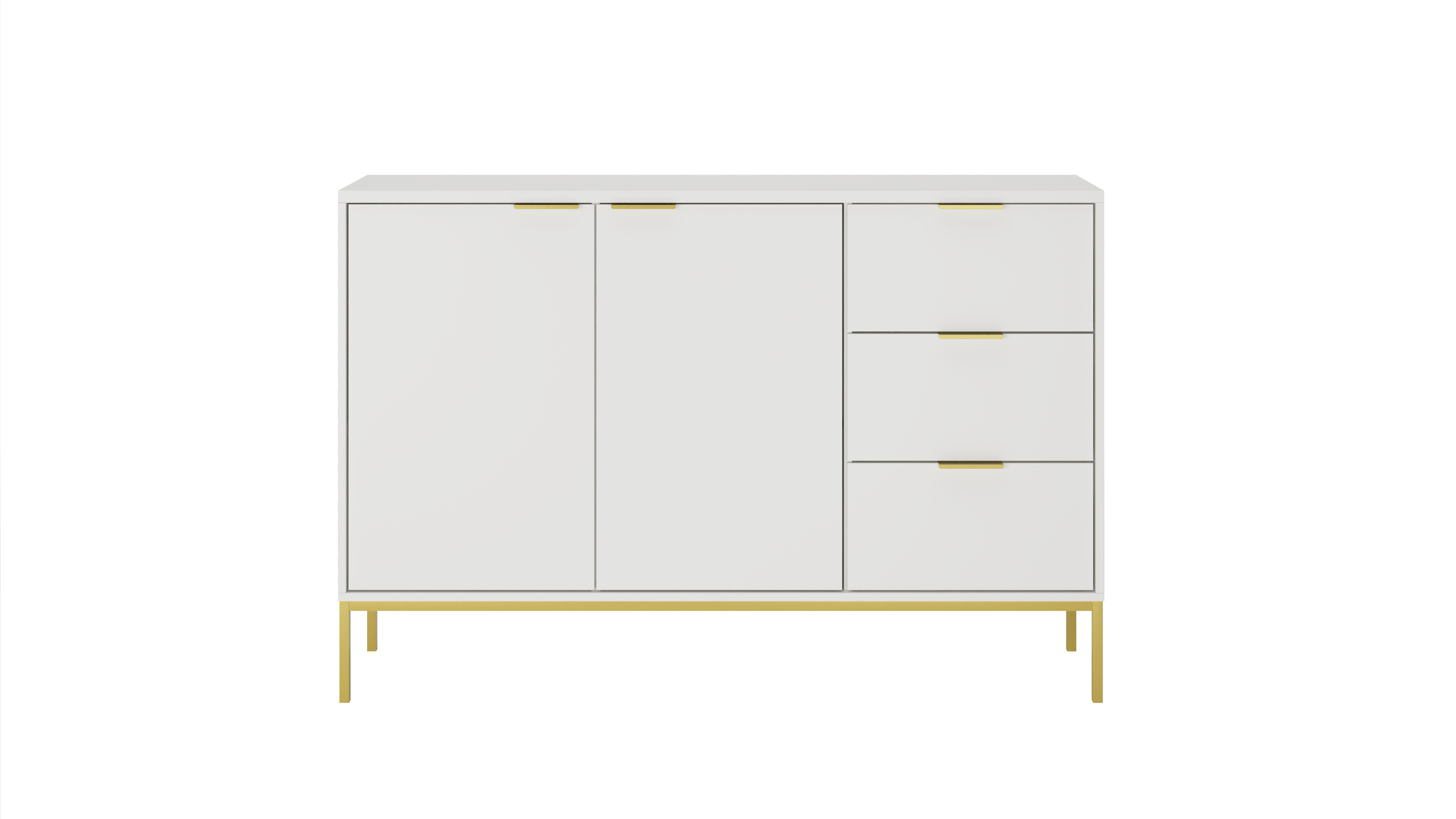 KOMMODE Austin 40/100,4/150 - Goldfarben/Weiß, Holzwerkstoff (40/100/150cm) - RAUMHIRSCH FURNITURE