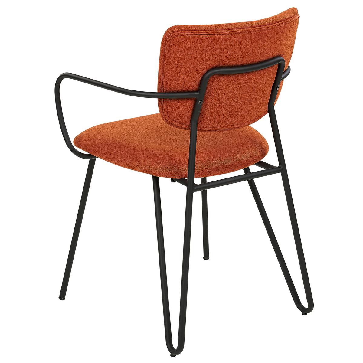 ESSZIMMERSTUHL 2er-Set Polsterbezug Orange Elko - Orange, Textil/Metall (45/80/54cm) - Beliani