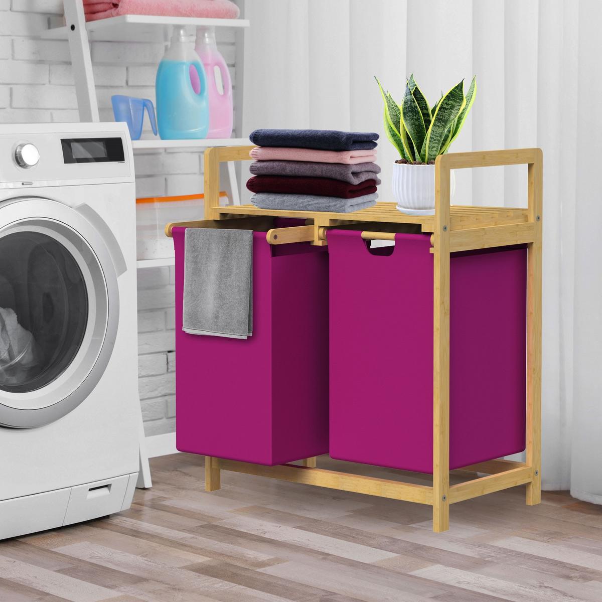 WÄSCHEKORB - Beige, Holz (33/73/63cm) - ML-DESIGN