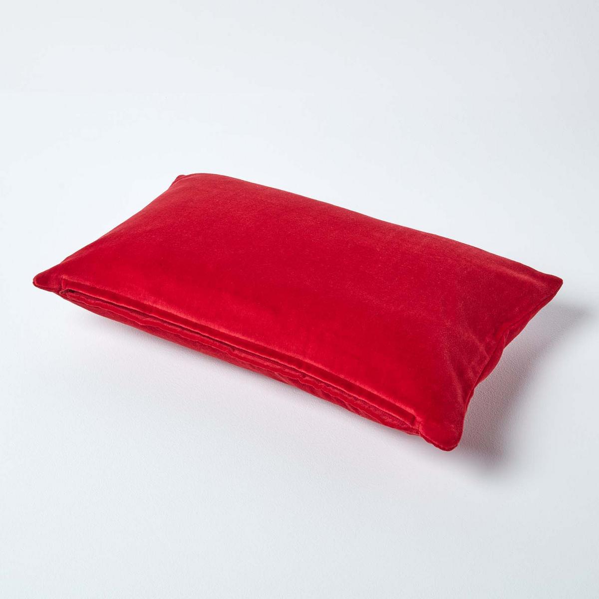 KISSENHÜLLE Baumwollsamt rot 30/50 cm - Rot, Textil (30/50cm) - Homescapes