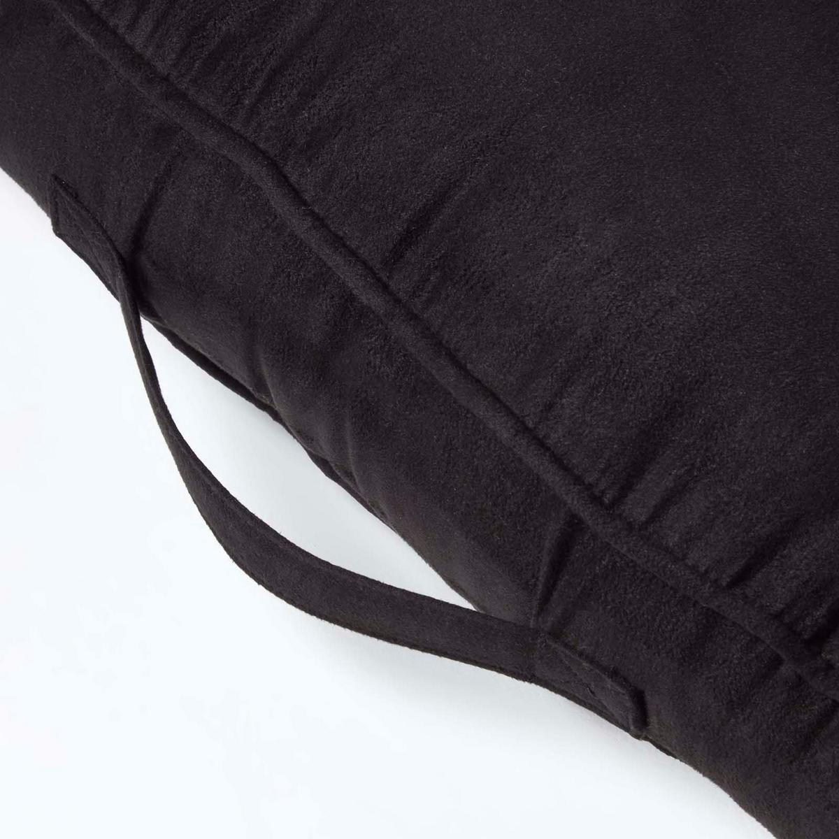 SITZKISSEN mit Aussparung schwarz 50/50/10 cm – Entlastungskissen, Velours - Schwarz, Textil (50/50/10cm) - Homescapes