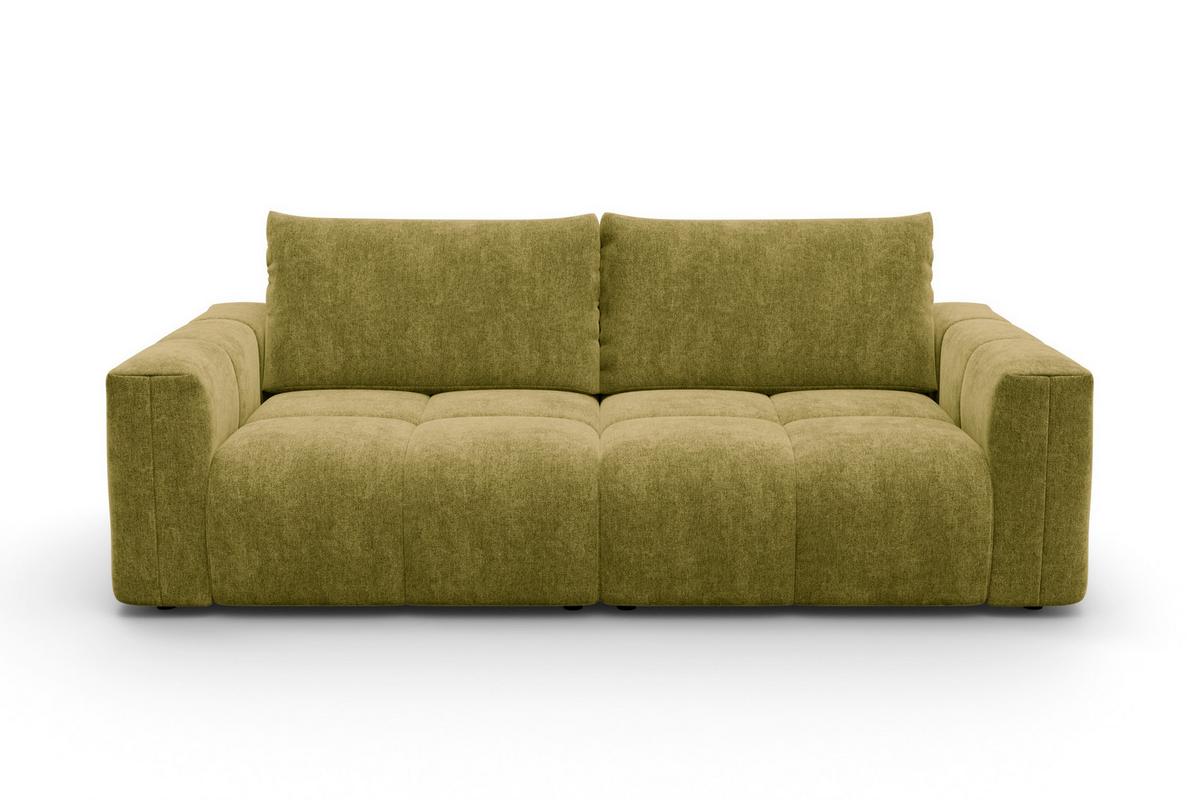 SOFA VERONA 3-Sitzer, Khaki - Schwarz/Grün, Holz/Textil (224/83/110cm) - Courtois Laville