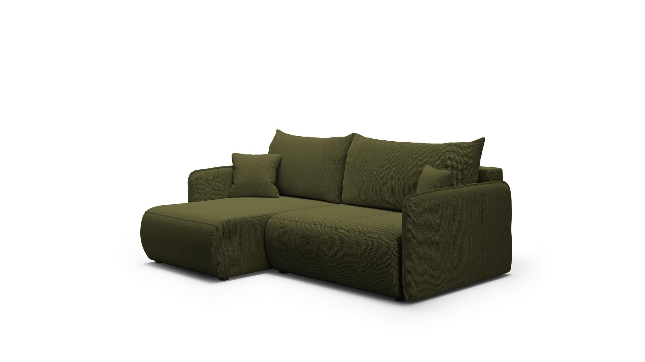 ECKSOFA Calgary - Grün, Holzwerkstoff/Textil (207/148cm) - Fun Möbel