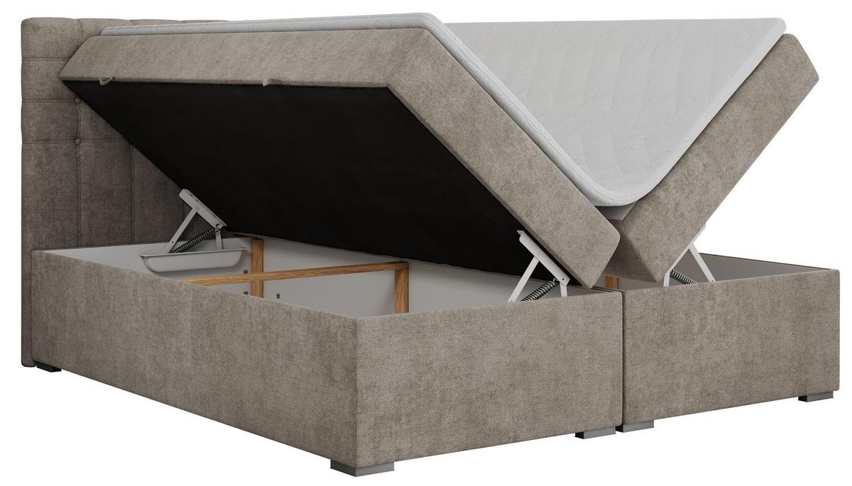 BOXBETT SUSAN 180/200 Beige Struktur - H3 - Beige, Holz/Textil (180/200cm) - MKS