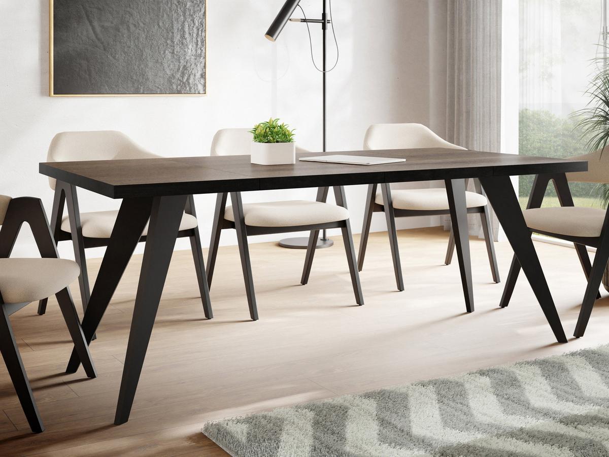 ESSTISCH Quadro quadratischer ausziehbarer, Arvadonna Chestnut 100-200/100/76 cm - Kastanienfarben/Schwarz, Holz/Holzwerkstoff (100/200/76cm) - WFL GROUP