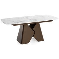 ESSTISCH Vanta rechteckig ausziehbar verlängerbar mit Braunem Metallgestell, Marmor Weiß 200-290/90/76 cm - Ecru/Braun, Holzwerkstoff/Metall (90/290/76cm) - WFL GROUP