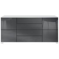 SIDEBOARD Rova Grau Hochglanz - Grau, Holzwerkstoff (166.5/75.5/35cm) - Vladon