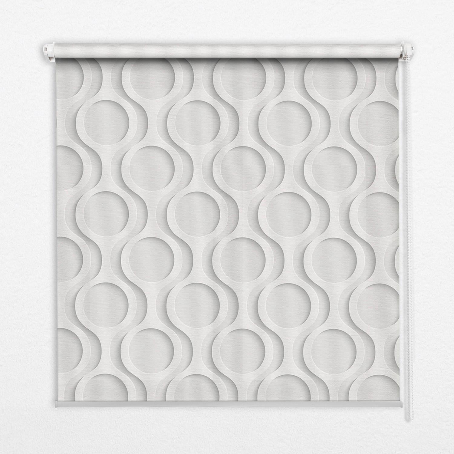 INNENROLLO - Fensterrollo - Rollo - 60x40 cm - Kreis im Kreis - Weiß, Kunststoff (60/140/0.5cm) - TULUP