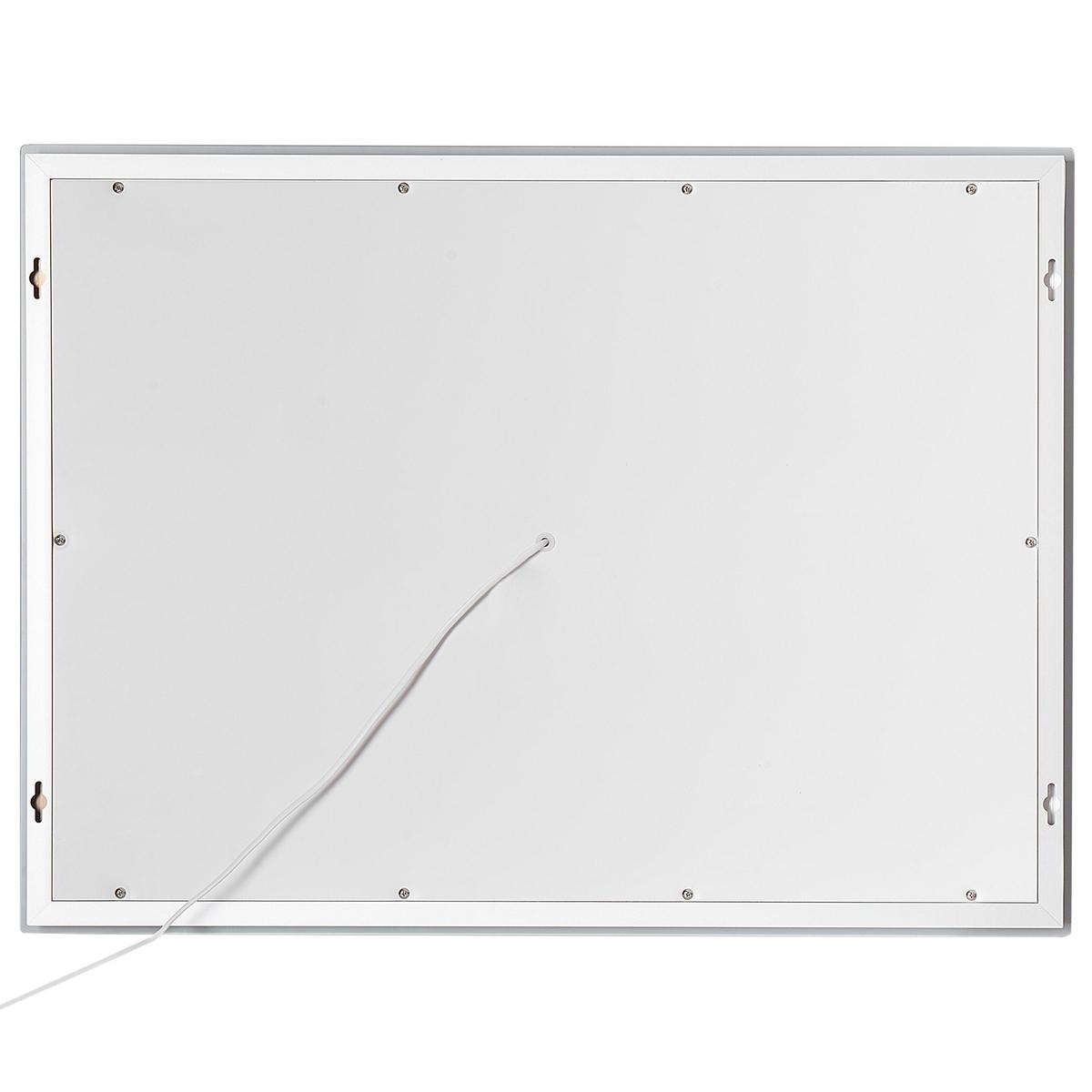 LED-BADEZIMMER-SPIEGEL 80/60 cm Silber Prenois - Silberfarben, Glas (80/60/4cm) - Beliani