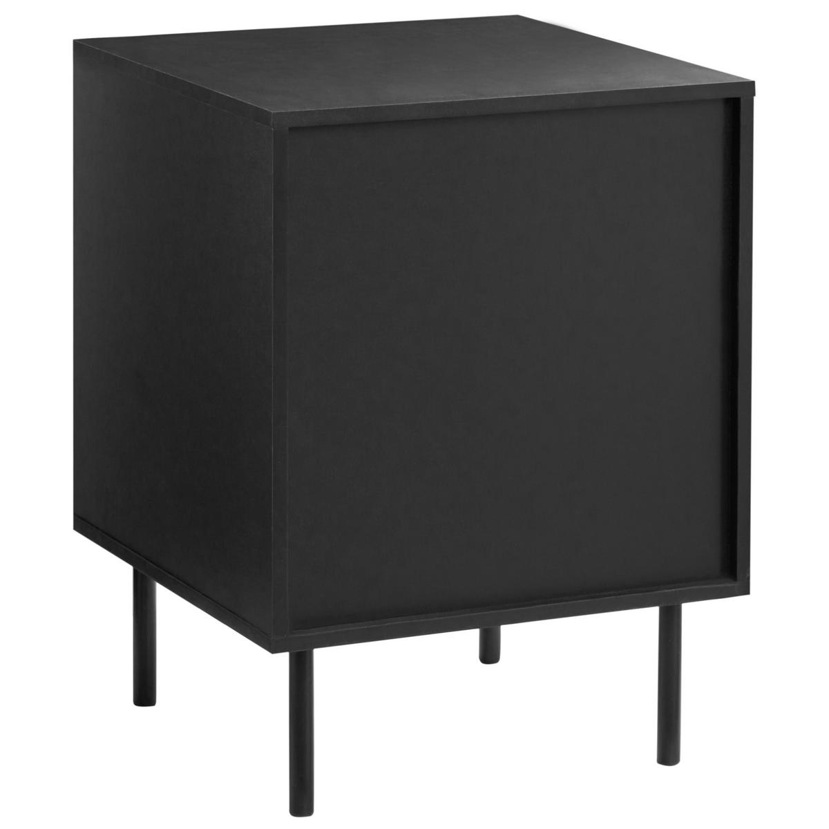 NACHTTISCH mit 2 Schubladen Schwarz Walgett - Schwarz, Holzwerkstoff (39/40/54cm) - Beliani