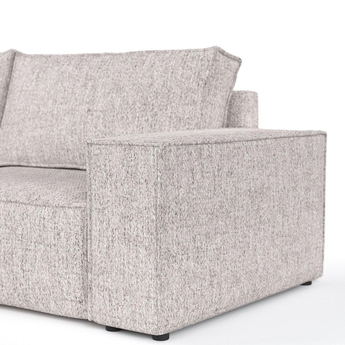 ECKSOFA CAVO mit Schlaffunktion Beige im Neve Stoff - Beige/Schwarz, Holz/Holzwerkstoff (255/148cm) - AltaBeds