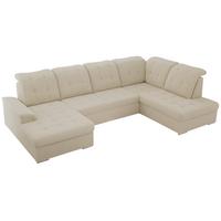 WOHNLANDSCHAFT MADRITO U - Beige Boucle - Rechts - Beige/Silberfarben, Textil/Metall (323/89/204cm) - MKS