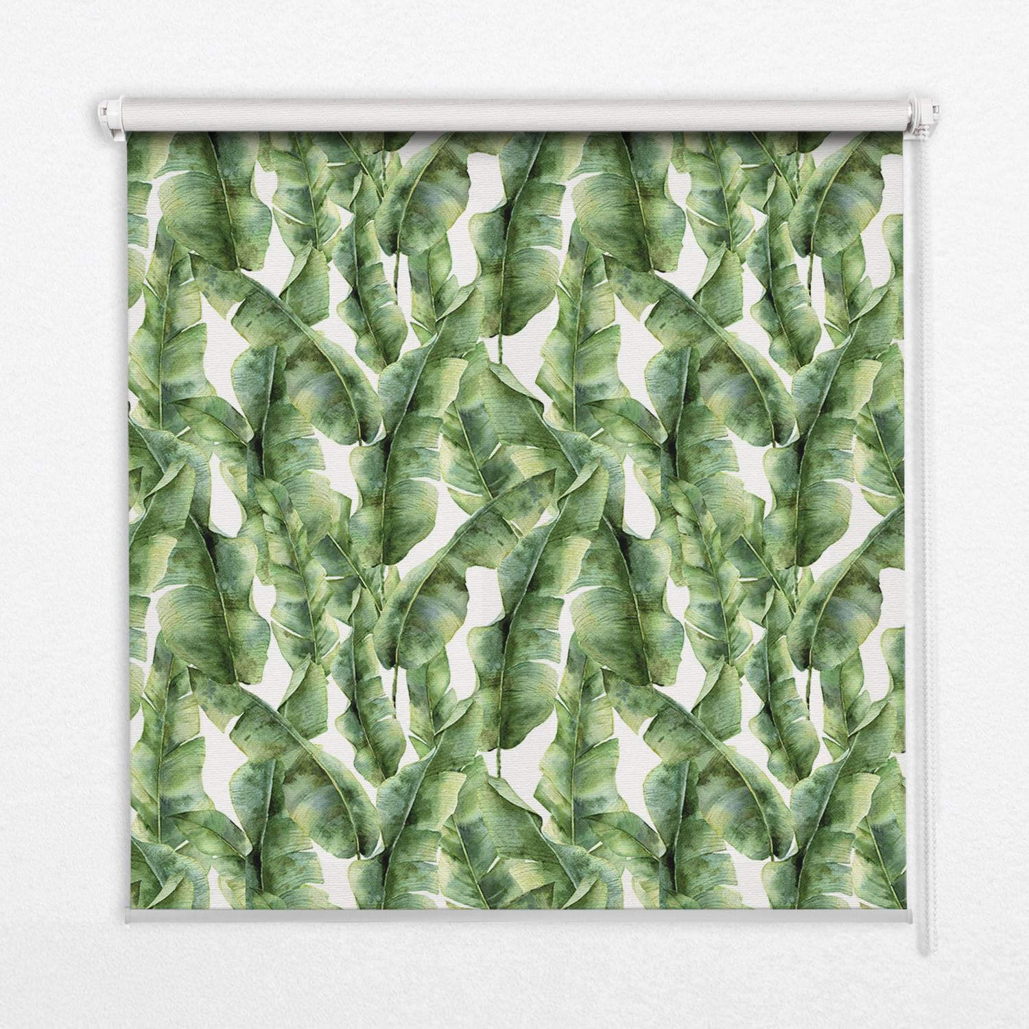 INNENROLLO - Fensterrollo - Rollo - 100x100 cm - Blätter - Grün, Kunststoff (100/100/0.5cm) - TULUP