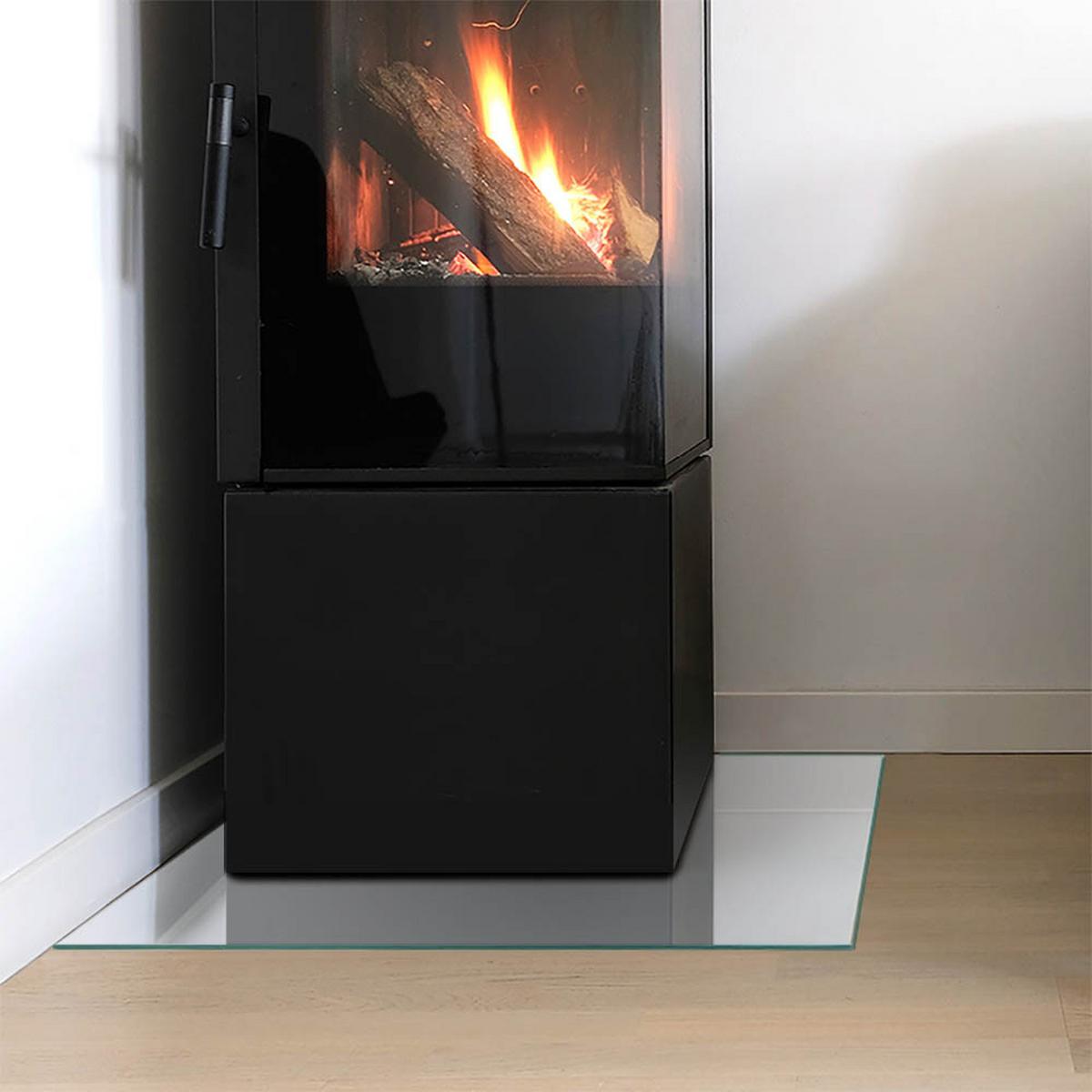 GLASPLATTE für Kamin 50x50 cm - Grau, Glas (50/50/0.4cm) - TULUP