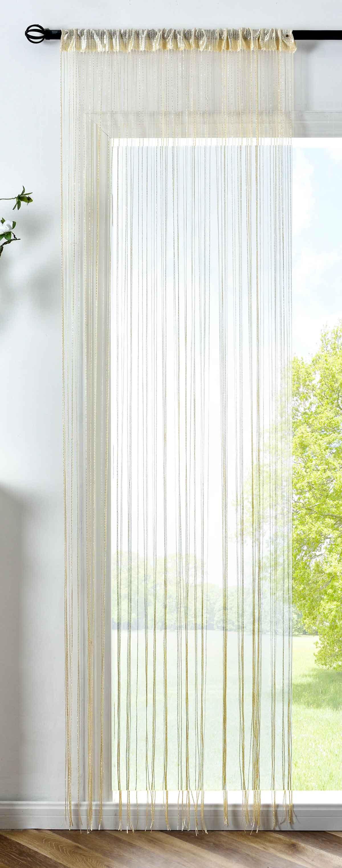 FADENGARDINE Shanghai HxB 230x100 cm Creme Lurex - Creme, Textil (100/230cm) - Gardinenbox