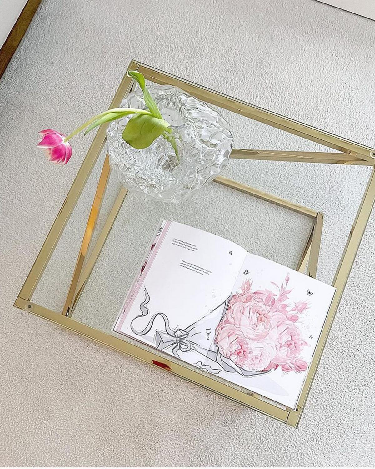 COUCHTISCH Glas Gold quadratisch 60/60 cm Beverly - Transparent/Goldfarben, Glas (60/60/45cm) - Beliani