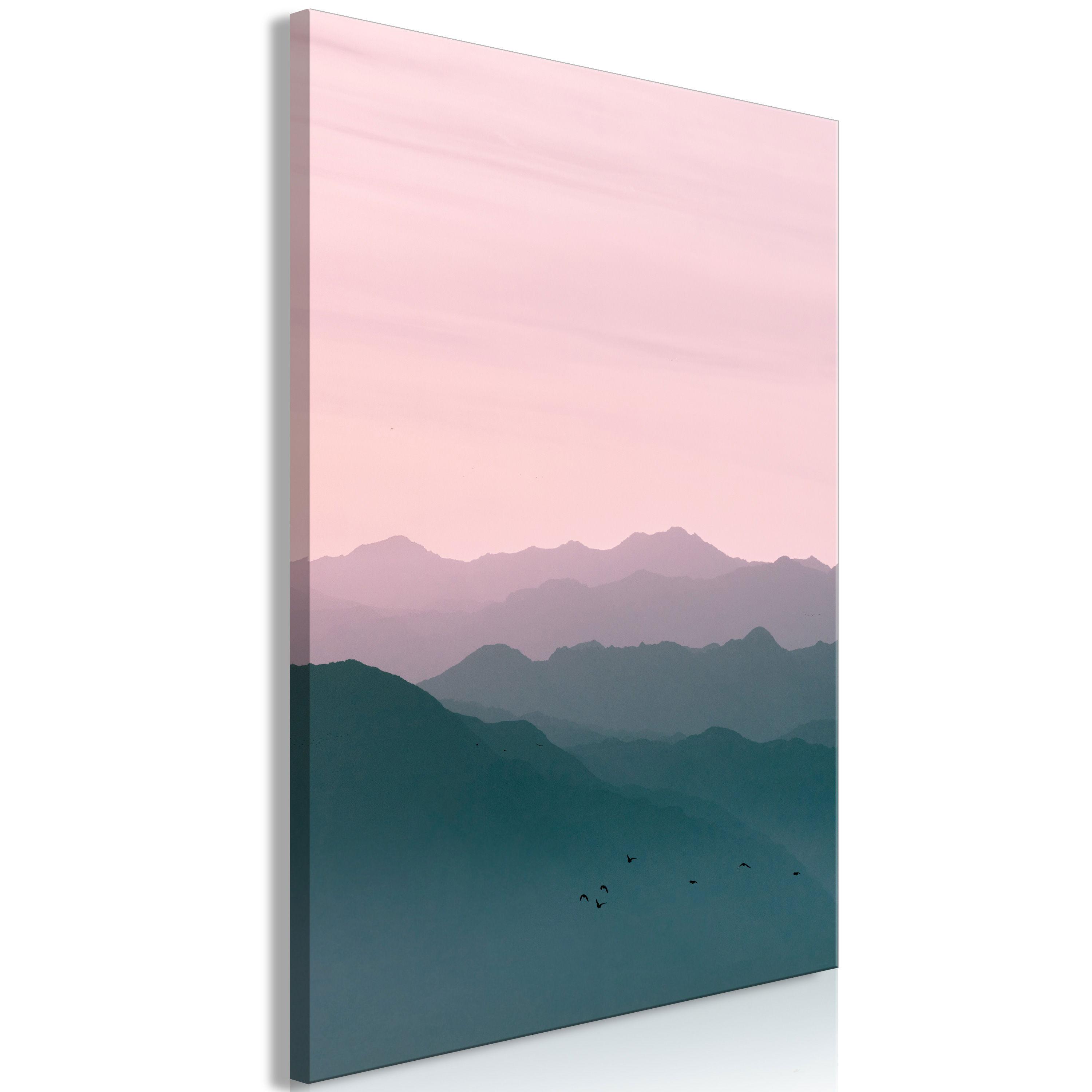 KUNSTDRUCK Rosa 40/60 cm - Pink/Grün, Textil (40/60cm) - KUNSTLOFT