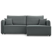 ECKSOFA Kassian, Grau Strukturstoff, rechtsseitig - Schwarz/Grau, Kunststoff/Textil (147/227cm) - Selsey