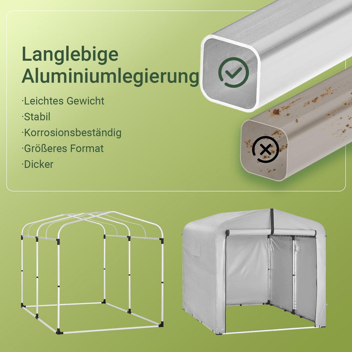 FAHRRADGARAGE Wetterfest für 2-4 Fahrräder, 159x165x219 cm - Silberfarben, Kunststoff (159/165/219cm) - SoBuy