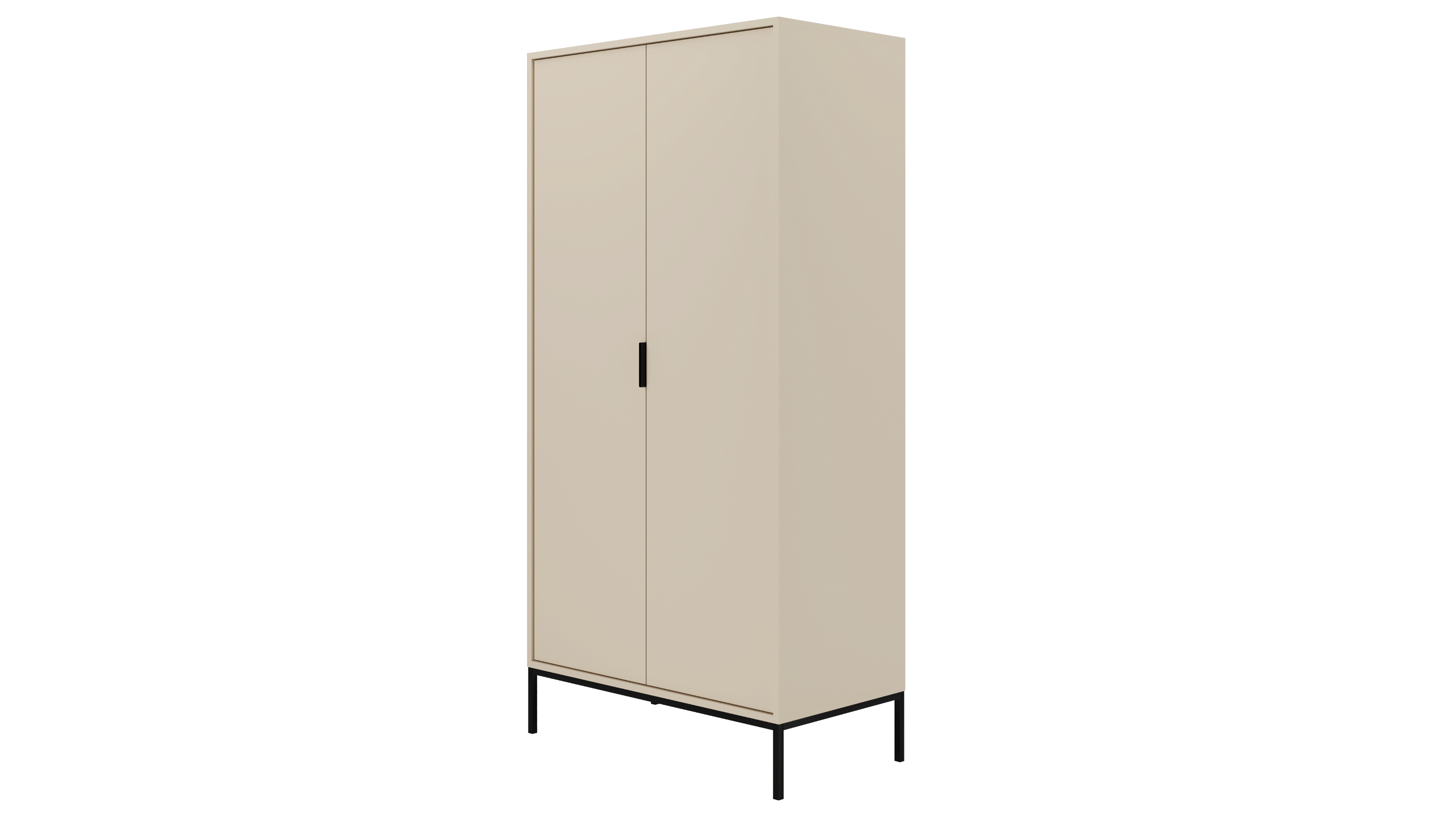 DREHTÜRENSCHRANK Austin - Kaschmir/Schwarz, Holzwerkstoff (55/205/100cm) - RAUMHIRSCH FURNITURE