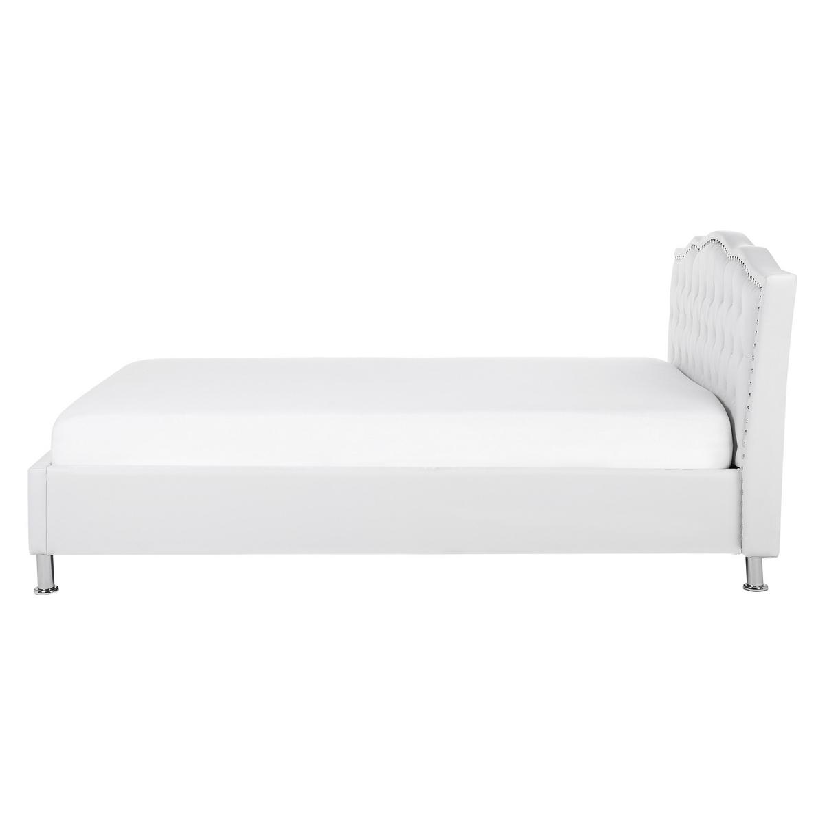 BETT 160/200cm Weiß Metz - Weiß, Textil (160/200cm) - Beliani