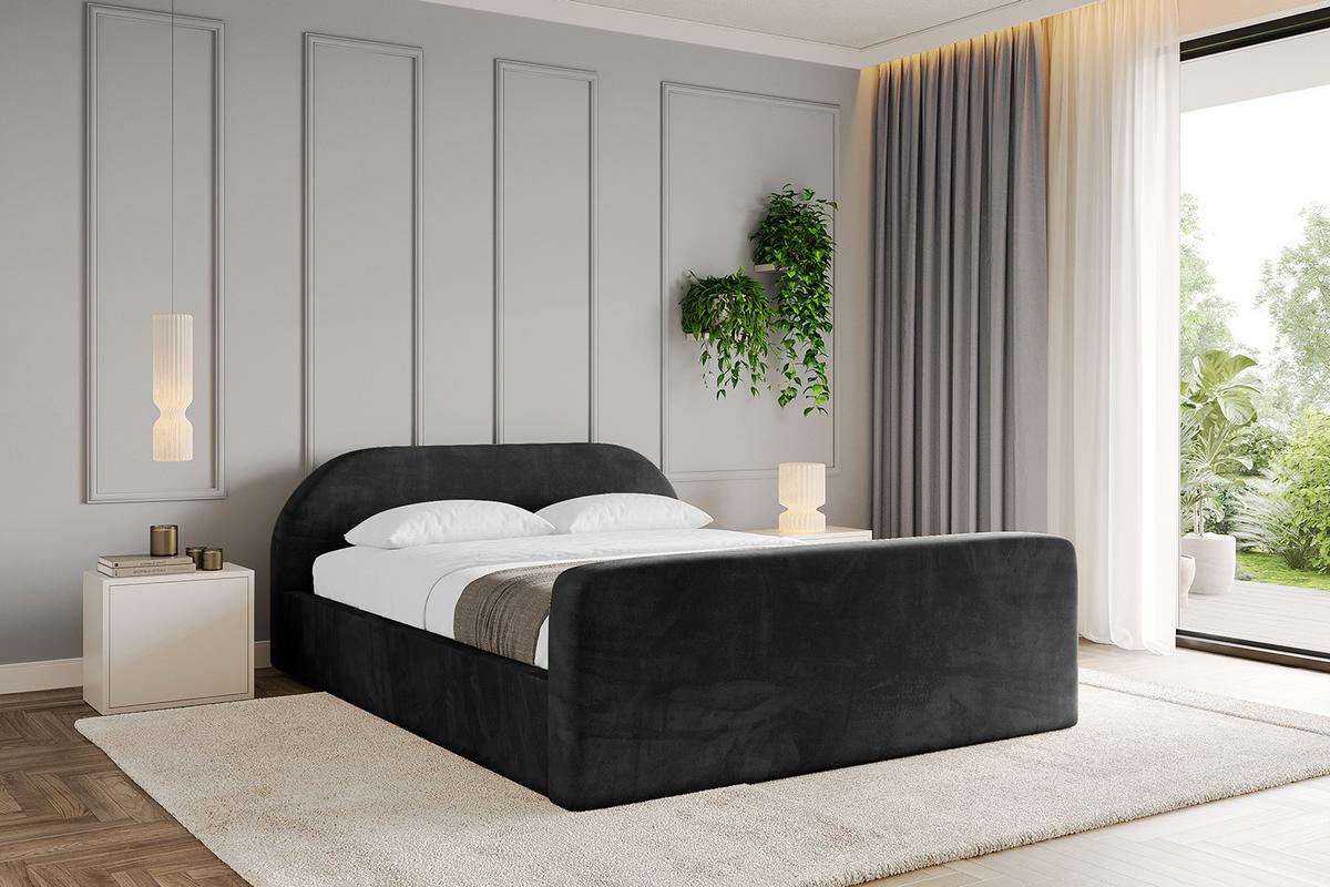 POLSTERBETT mit Bettkasten, Fußteil und Lattenrost, Boxbett mit Matratze H3/H4 - TIVON-Z-V1 180x200 Schwarz - Schwarz, Holzwerkstoff/Textil (180/200cm) - ALTDECOR
