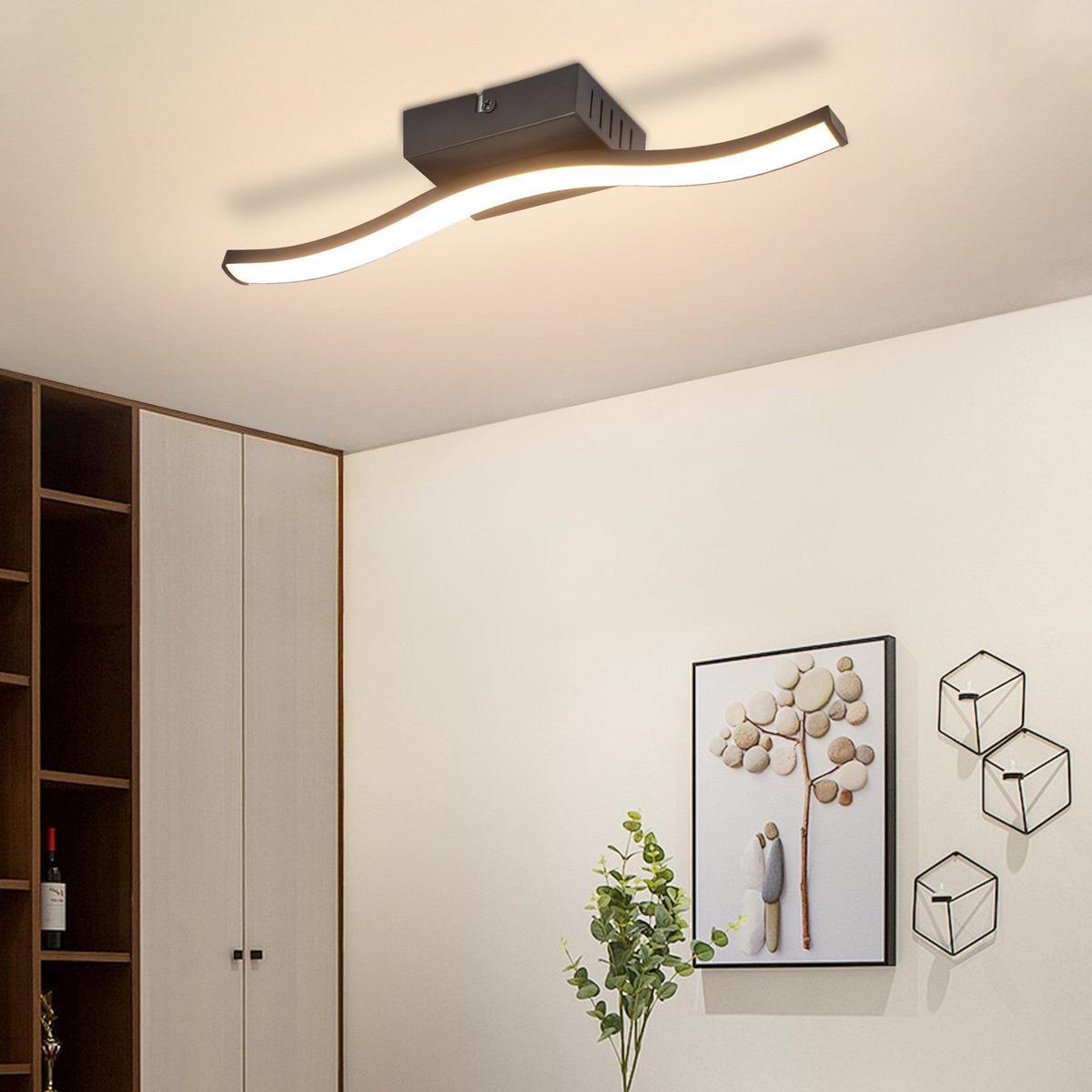 LED-DECKENLEUCHTE Leavitt 7/34.5/5.5cm - Schwarz, Kunststoff (34.5/7/5.5cm) - Nettlife