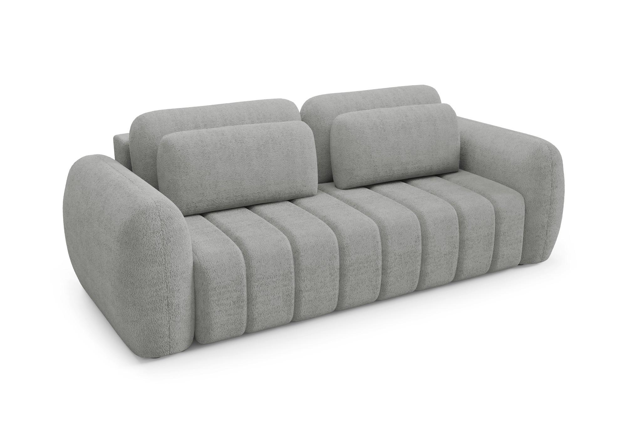 SCHLAFSOFA Caria - Grau, Holzwerkstoff/Textil (266/95/110cm) - Fun Möbel