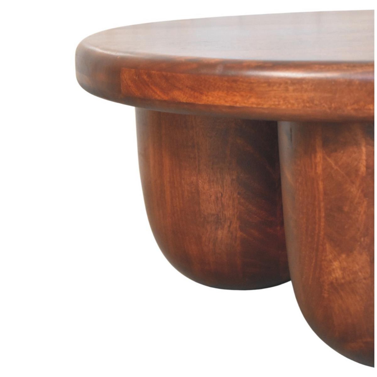 COUCHTISCH mit Wine-Wood-Oak-Finish, abgerundete säulenartige Beine, dunkelbraun - Dunkelbraun, Holz (80/80/36cm) - Artisan Furniture