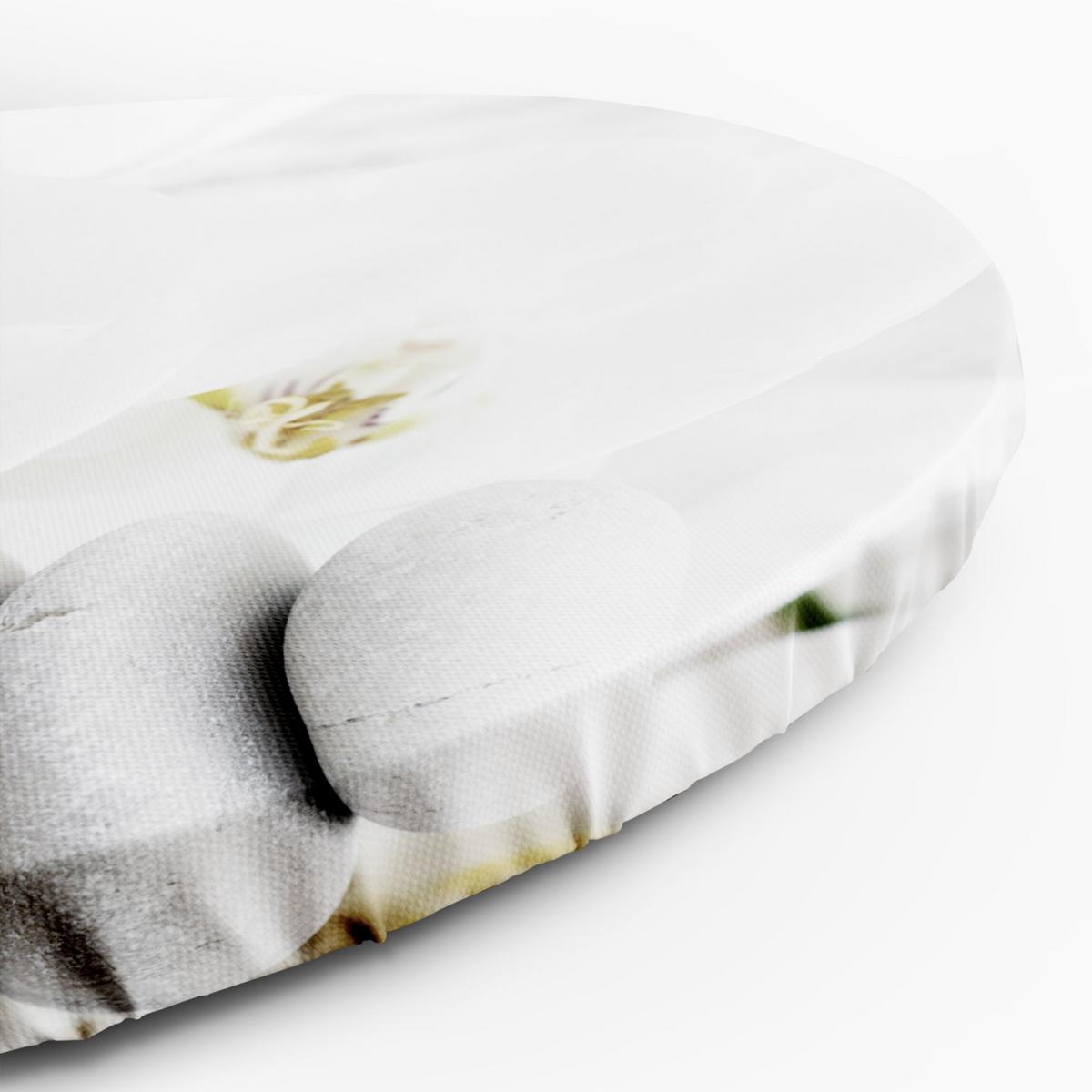 RUNDES BILD Weiß 40/40 cm - Weiß, Textil (40/40cm) - KUNSTLOFT