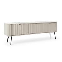 LOWBOARD ZENZERO 168x39x57 cm mit 3 Türen Kaschmir - Kaschmir/Schwarz, Holzwerkstoff (168/57/39cm) - MASSENO