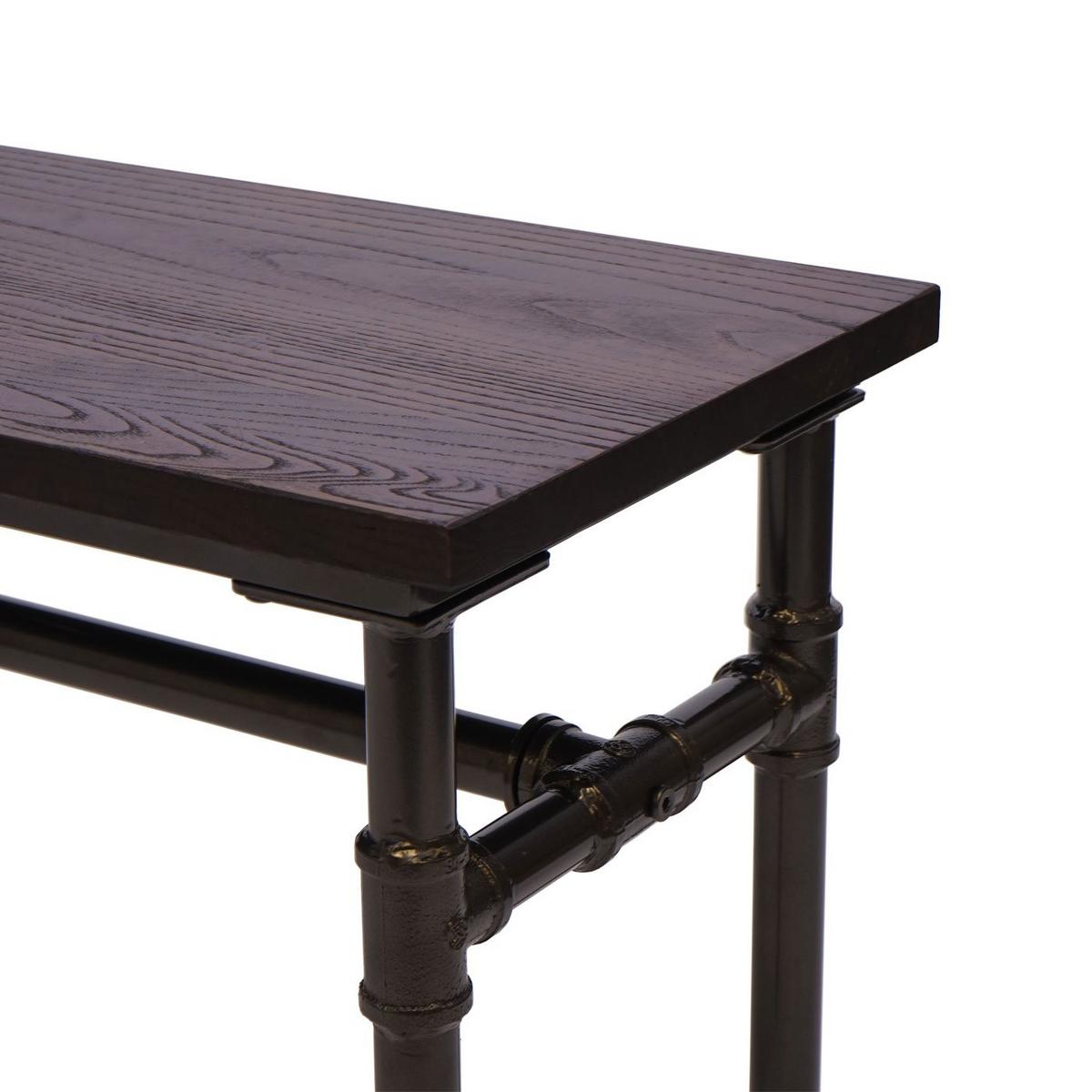 SITZBANK H10B Braun, Schwarz - Schwarz/Braun, Holz (120/45/35cm) - MCW