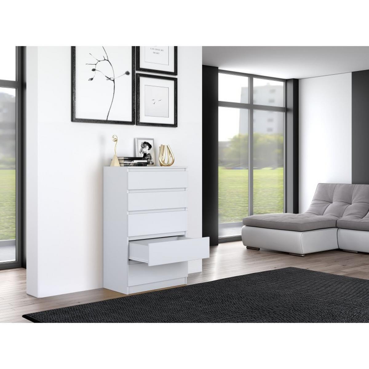 KOMMODE Weiß 70/109,5/40 - Weiß, Holzwerkstoff (70/110/40cm) - RAUMHIRSCH FURNITURE
