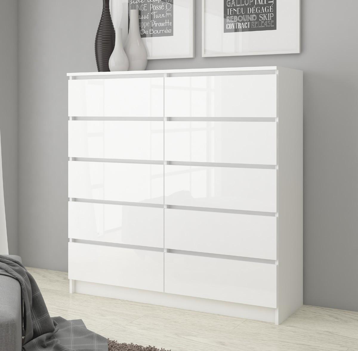 KOMMODE Weiß, Weiß Glanz 121/138/40 - Weiß, Holzwerkstoff (138/121/40cm) - RAUMHIRSCH FURNITURE